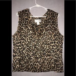 Casual Corner Leopard print Sleeveless Blouse